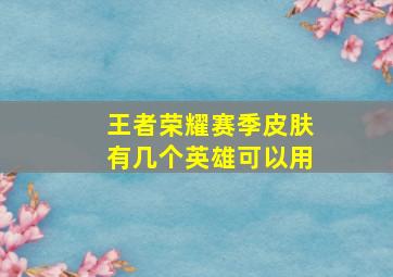 王者荣耀赛季皮肤有几个英雄可以用