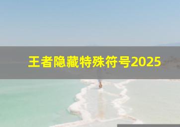 王者隐藏特殊符号2025