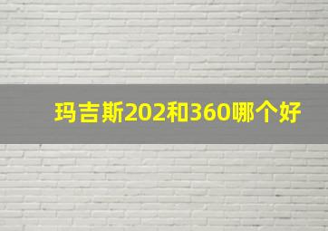 玛吉斯202和360哪个好