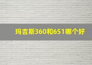 玛吉斯360和651哪个好