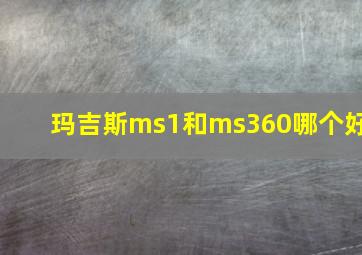 玛吉斯ms1和ms360哪个好