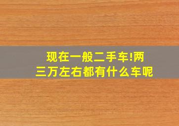 现在一般二手车!两三万左右都有什么车呢