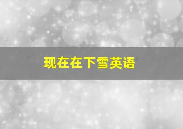 现在在下雪英语