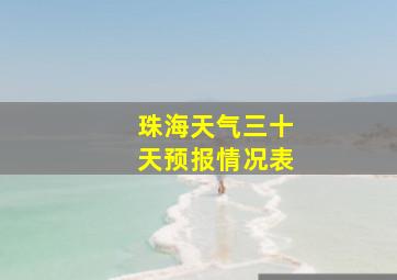 珠海天气三十天预报情况表