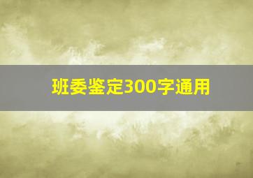 班委鉴定300字通用