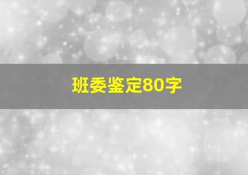 班委鉴定80字