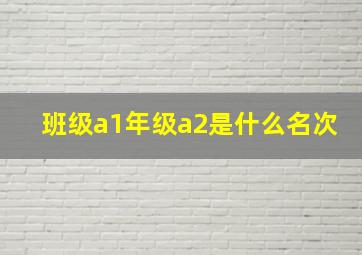 班级a1年级a2是什么名次