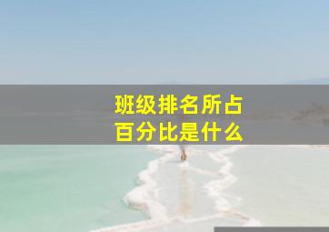 班级排名所占百分比是什么