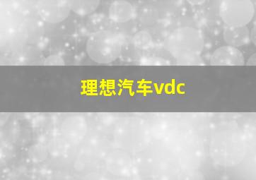 理想汽车vdc