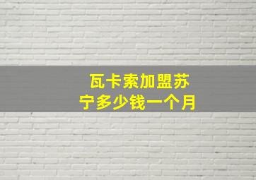 瓦卡索加盟苏宁多少钱一个月