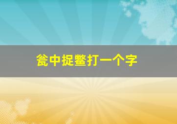 瓮中捉鳖打一个字