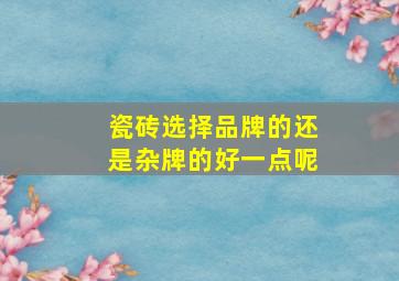 瓷砖选择品牌的还是杂牌的好一点呢