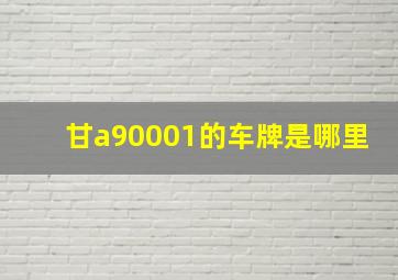 甘a90001的车牌是哪里