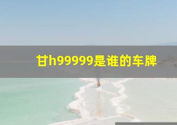 甘h99999是谁的车牌