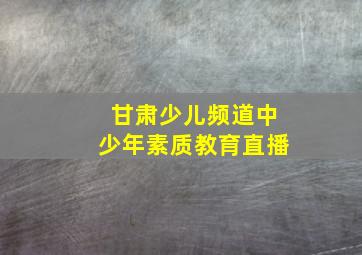 甘肃少儿频道中少年素质教育直播