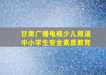 甘肃广播电视少儿频道中小学生安全素质教育