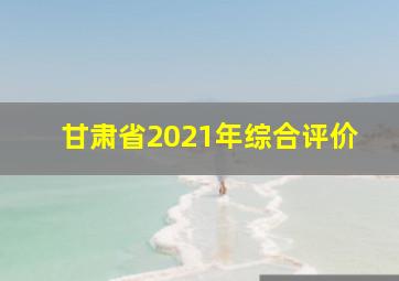 甘肃省2021年综合评价