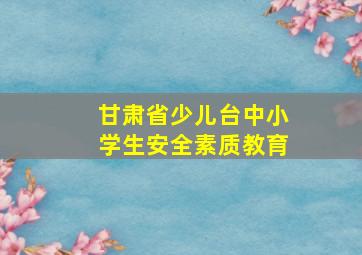 甘肃省少儿台中小学生安全素质教育