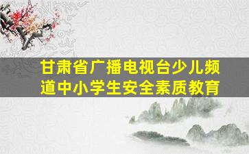 甘肃省广播电视台少儿频道中小学生安全素质教育