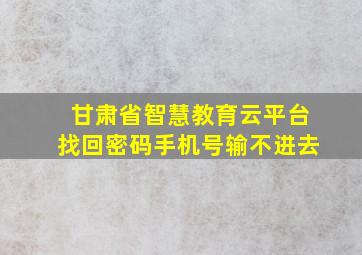 甘肃省智慧教育云平台找回密码手机号输不进去