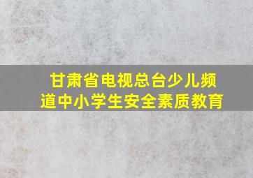 甘肃省电视总台少儿频道中小学生安全素质教育