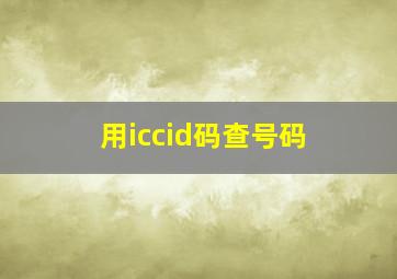 用iccid码查号码