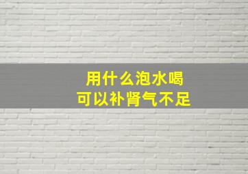 用什么泡水喝可以补肾气不足