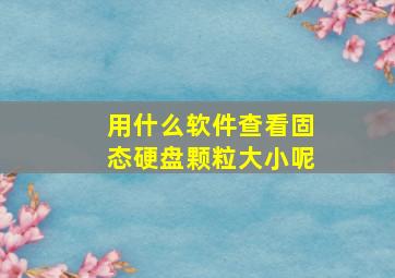 用什么软件查看固态硬盘颗粒大小呢