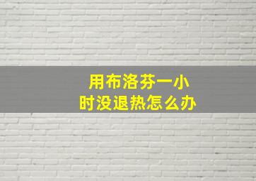 用布洛芬一小时没退热怎么办