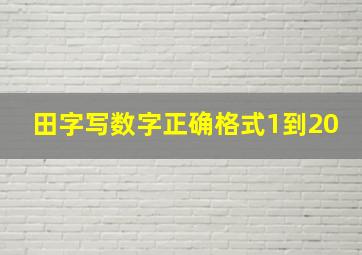 田字写数字正确格式1到20