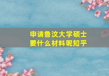 申请鲁汶大学硕士要什么材料呢知乎