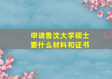 申请鲁汶大学硕士要什么材料和证书