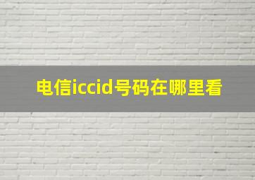 电信iccid号码在哪里看