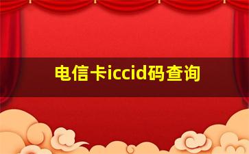 电信卡iccid码查询