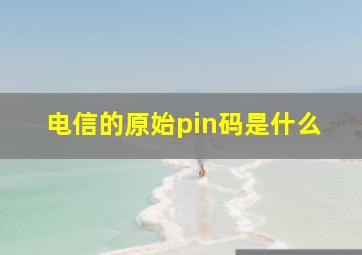 电信的原始pin码是什么