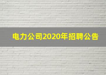 电力公司2020年招聘公告