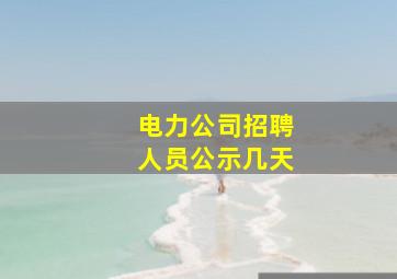 电力公司招聘人员公示几天