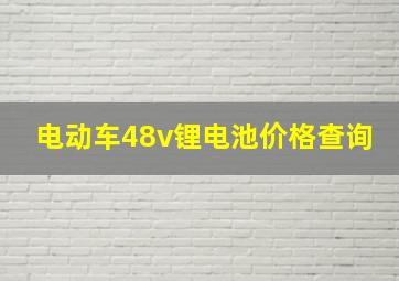 电动车48v锂电池价格查询