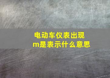 电动车仪表出现m是表示什么意思