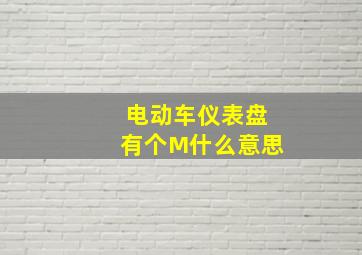 电动车仪表盘有个M什么意思