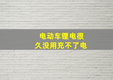 电动车锂电很久没用充不了电