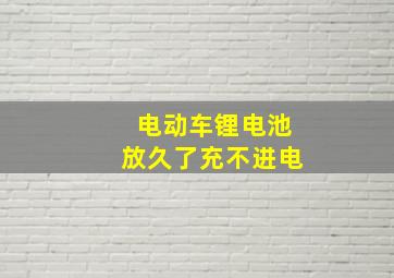 电动车锂电池放久了充不进电