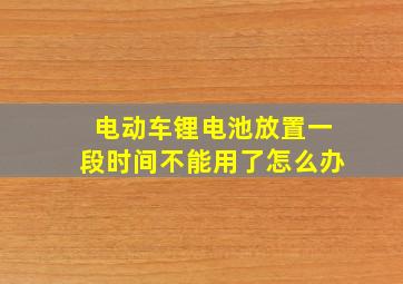 电动车锂电池放置一段时间不能用了怎么办