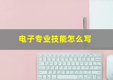 电子专业技能怎么写