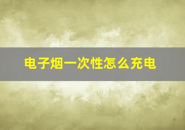 电子烟一次性怎么充电