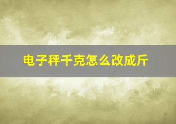 电子秤千克怎么改成斤