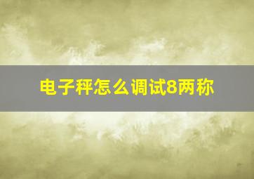 电子秤怎么调试8两称