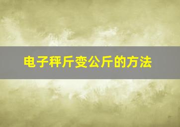 电子秤斤变公斤的方法