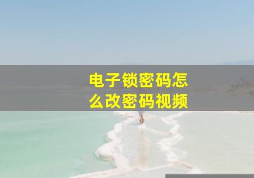 电子锁密码怎么改密码视频