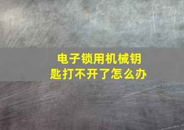 电子锁用机械钥匙打不开了怎么办